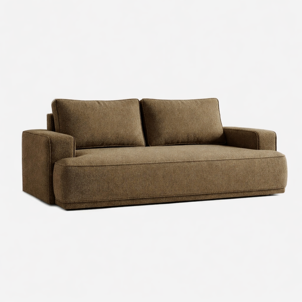 Sofa Rozkładana Kanapa z Funkcją Spania Dwuosobowa Do Salon Brązowa CAMELIA