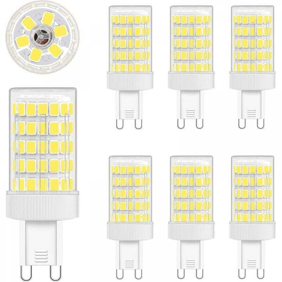Żarówka LED G9 10 W, zimna biel 6000 K, 900 lm, odpowiednik 80 W, AC 220 V, kąt świecenia 360°, nieściemnialna, opakowanie 6 sztuk