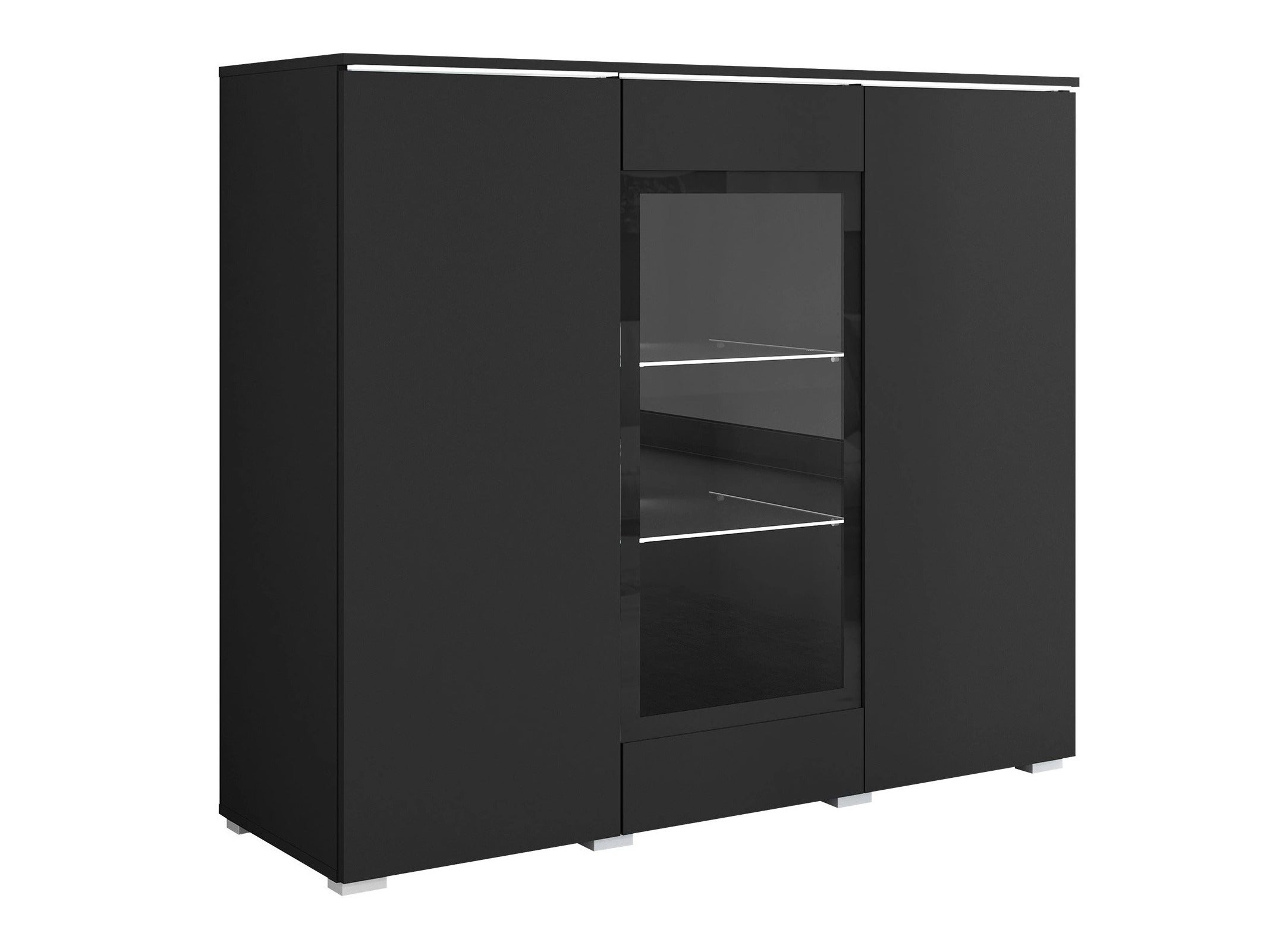 MIRJAN24 Komoda Vera 120 z białym oświelteniem LED czarny grafit