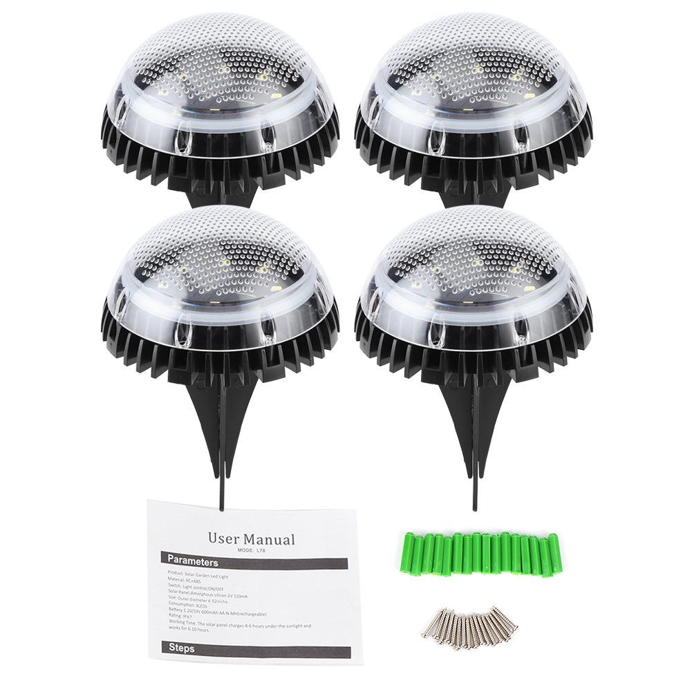 Wkopane w ziemię lampy solarne z 8 diodami LED, wodoodporne lampy do ogrodu i trawnika