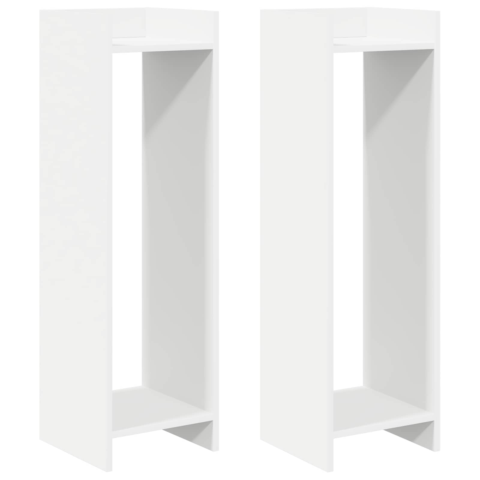 2x Stojak na Rośliny 100 cm Biały 30x30x100 cm do Salonu