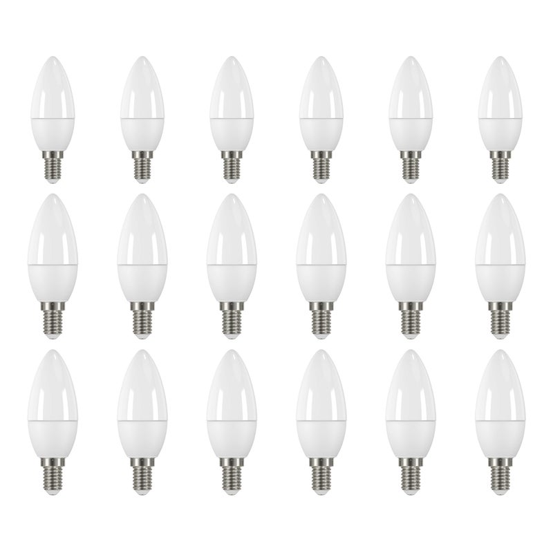 LEXMAN - Opakowanie 18 żarówek LED nieprzezroczystych - E14 - 470LM - 3,4 W, co odpowiada 40 W - Ø 35 mm - 4000 K - Naturalna biel