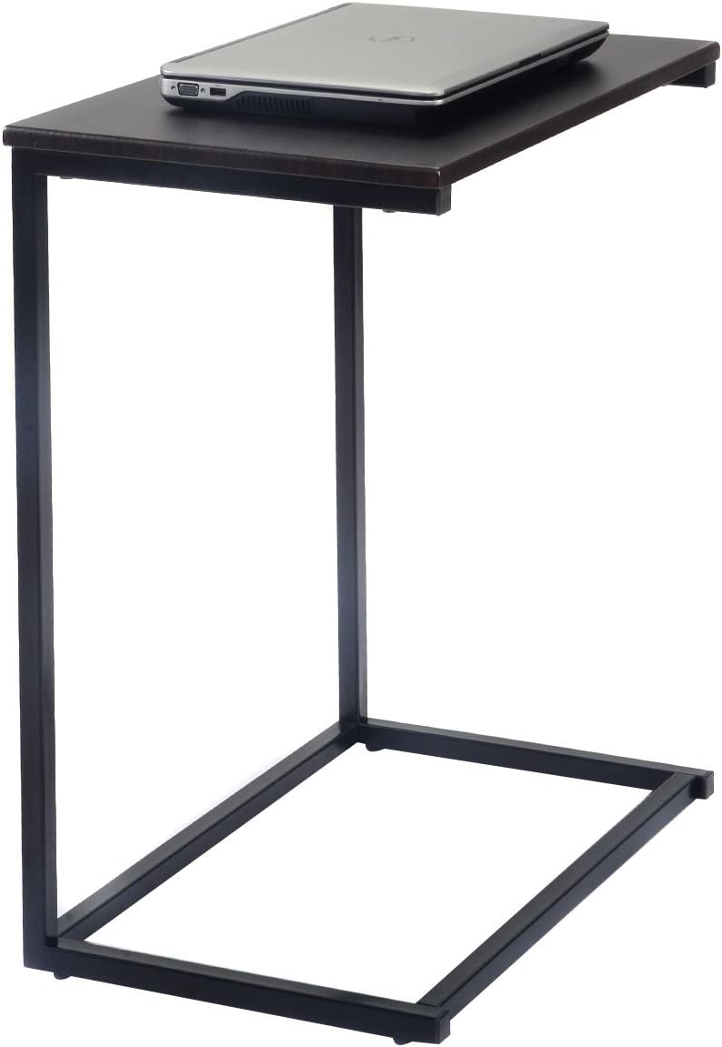 Stolik pomocniczy/stolik do salonu w kształcie litery U, wykonany z płyty MDF i metalu, w stylu industrialnym, 55 x 35 x 65 cm