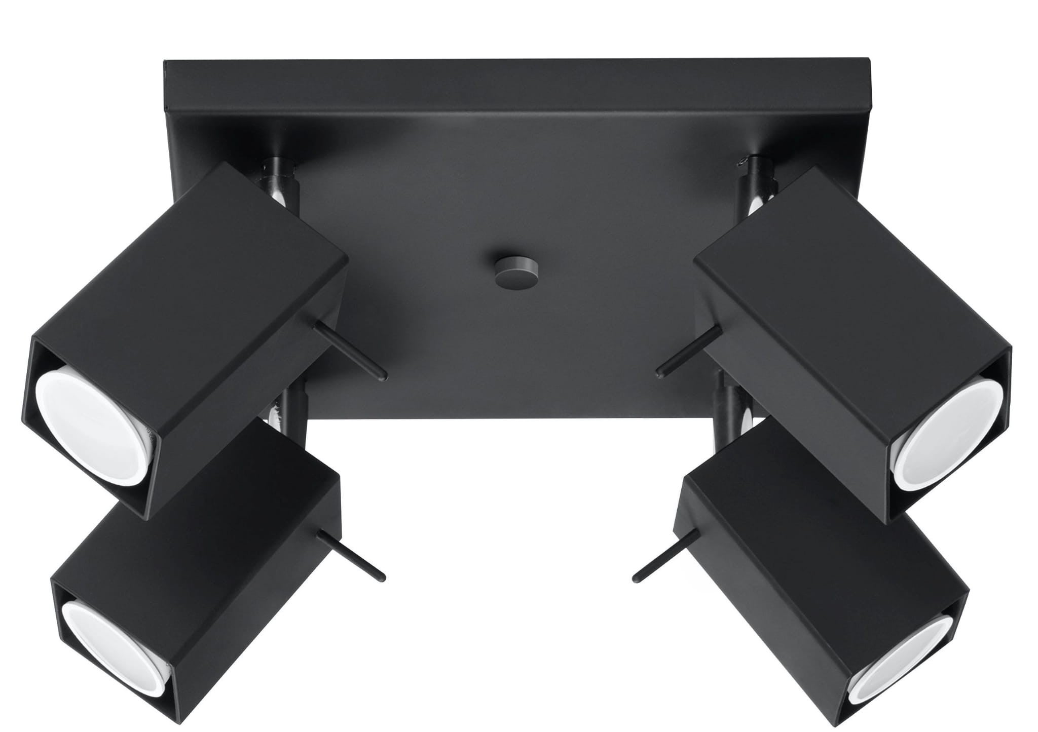 Plafonnier Acier Noir GU10 4 Merida