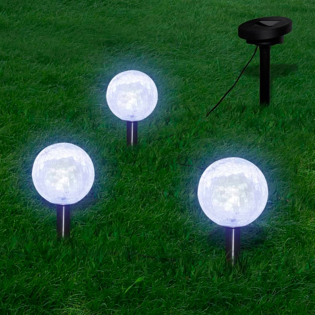 Lampy ogrodowe ze szpikulcami i panelem solarnym, 3 LED vidaXL