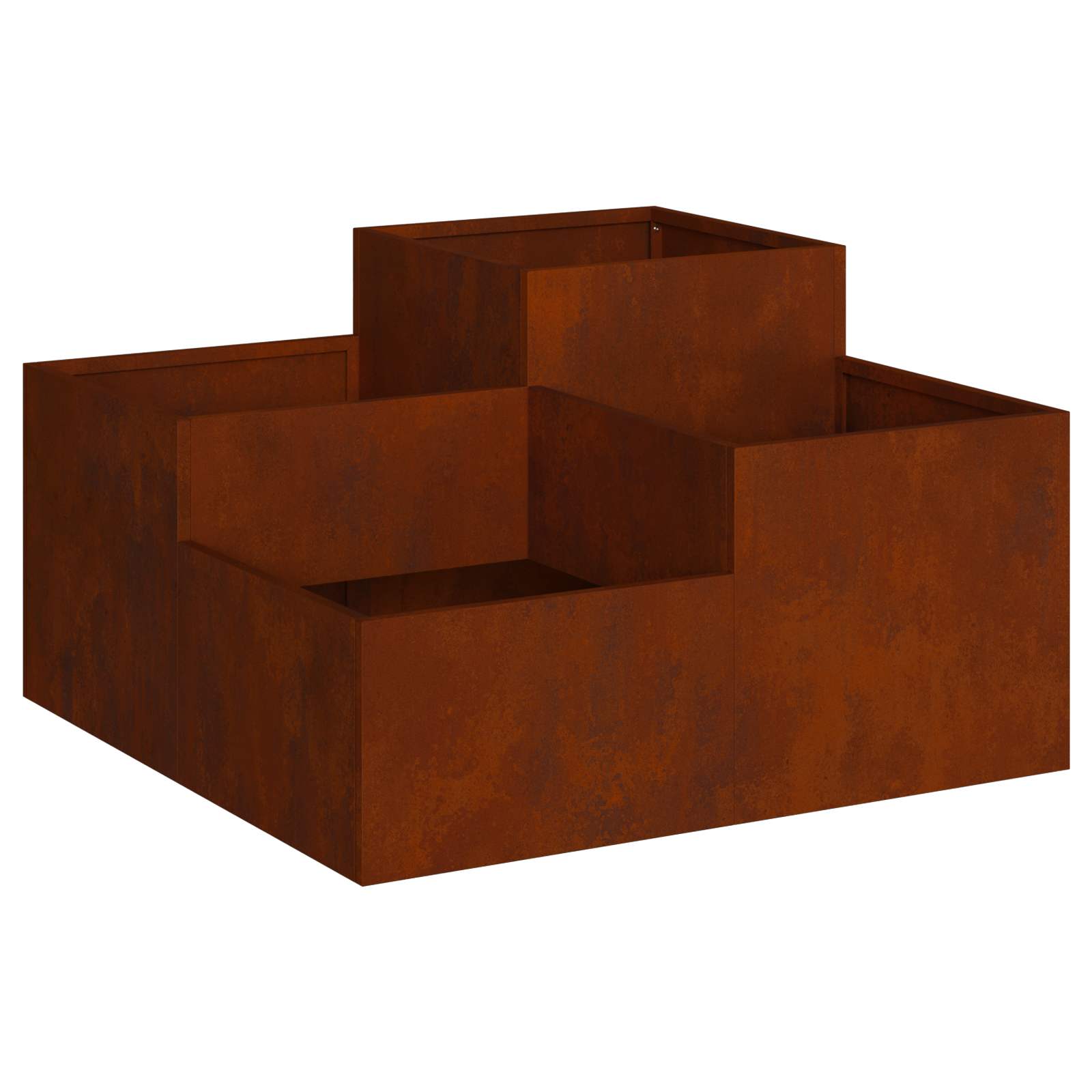 Vaso de Jardim Ferro Enferrujado 80 x 80 x 48 cm