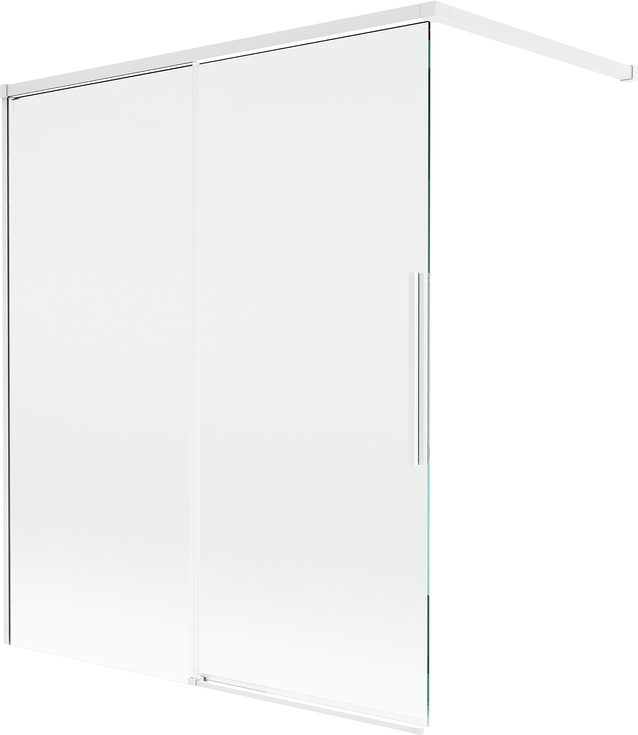 Mexen Rox parawan nawannowy 2-skrzydłowy rozsuwany 140 x 150 cm, transparent, biały - 8C9-140-003-20-00