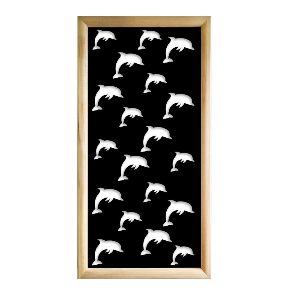 DOLPHIN - Prostokątne moduły dekoracyjne z drewna i PVC - Rozmiar 73x148 cm - Grubość 64 mm - Kolor wewnętrzny CZARNY