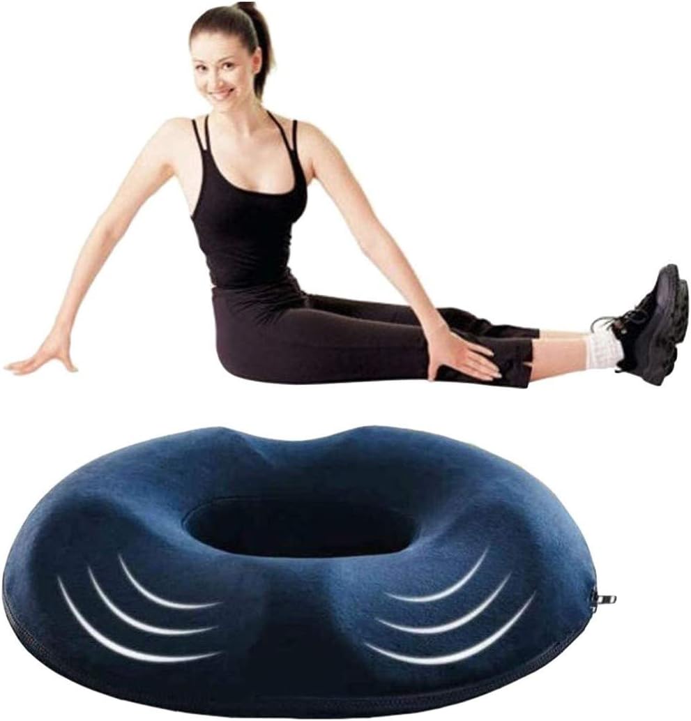 Poduszka na siedzenie w kształcie pączka z poliestru 44 cm x 41 cm, ortopedyczna poduszka na hemoroidy, ergonomiczna poduszka przeciwodleżynowa