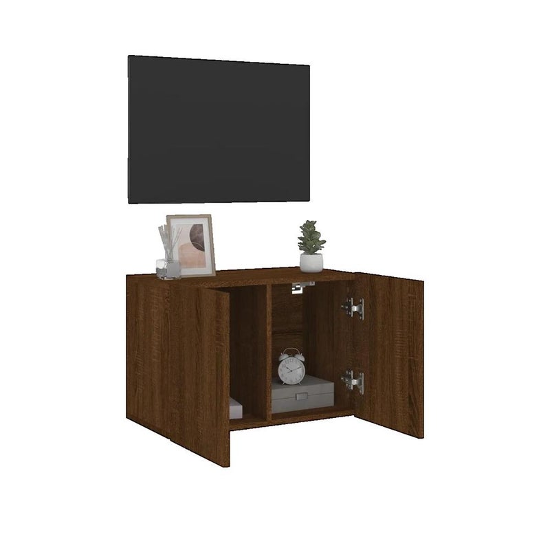 Szafka RTV VidaXL Drewno Inżynieryjne Brązowe 60x30x41 cm Wieszak Ścienny i Trwały