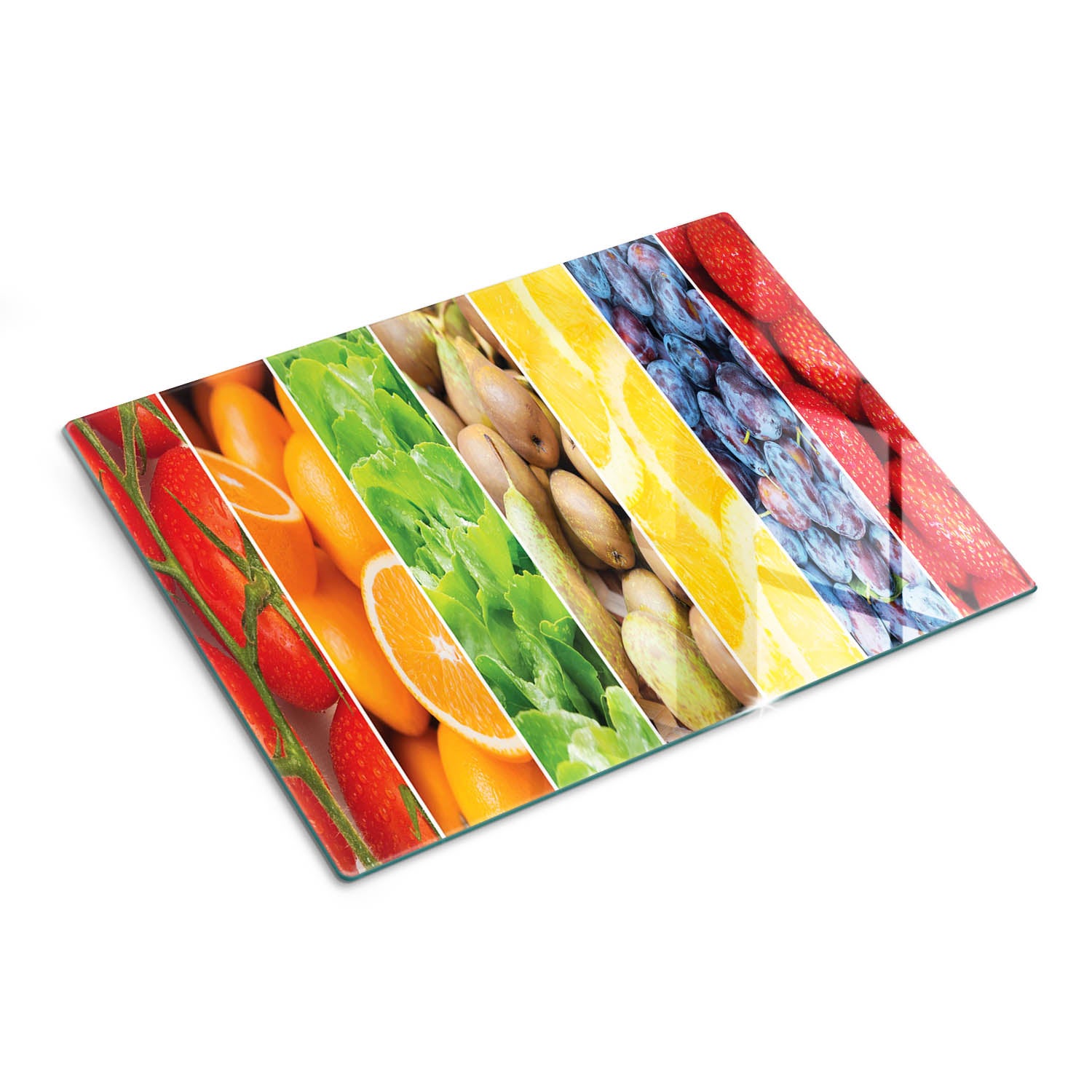 Stylowa deska szklana do krojenia z wyjątkowym wzorem - Owoce - 30x40 - Tulup