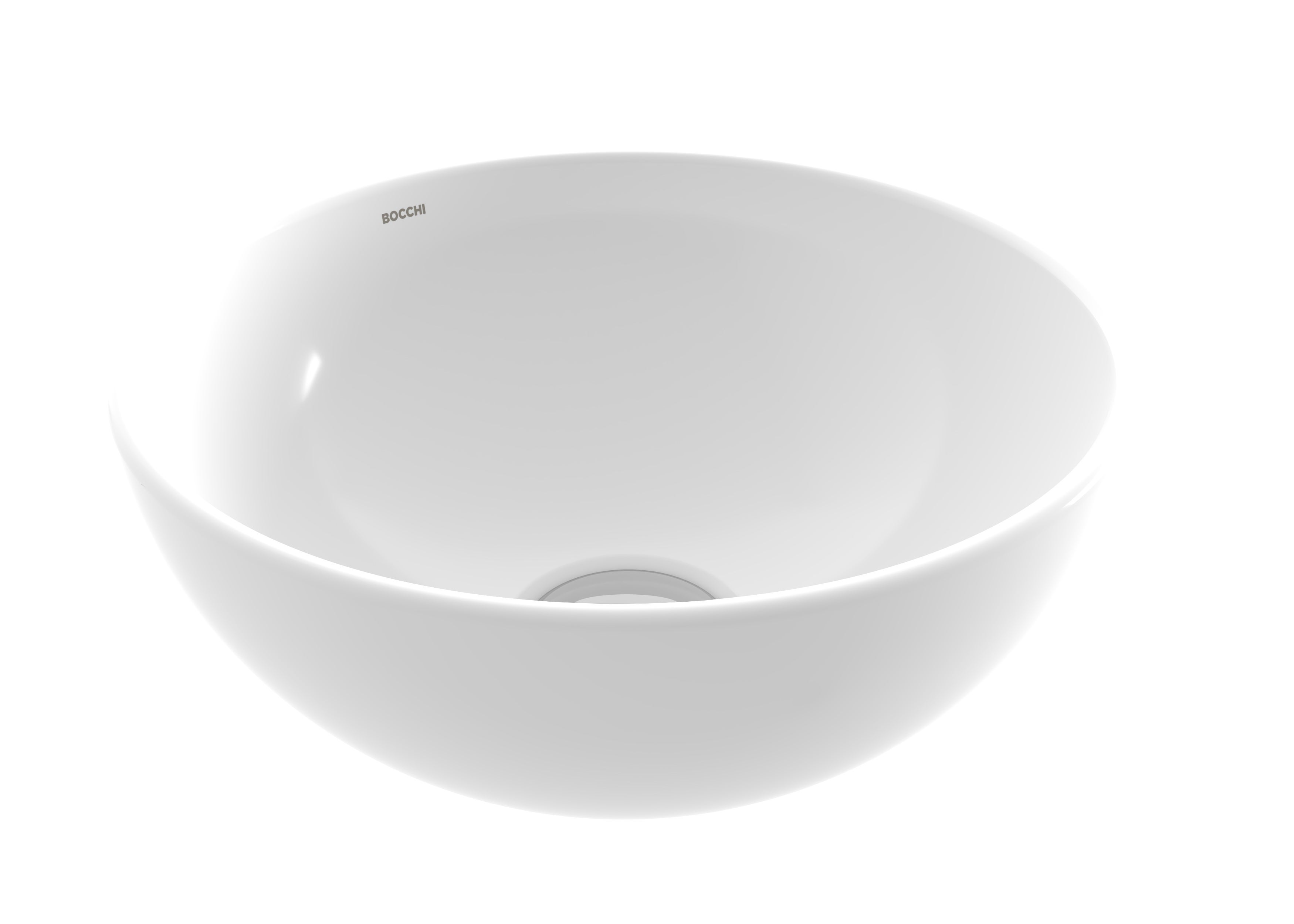 BOCCHI SOTTILE SLIM LINE Umywalka nablatowa okrągła 26cm Biała