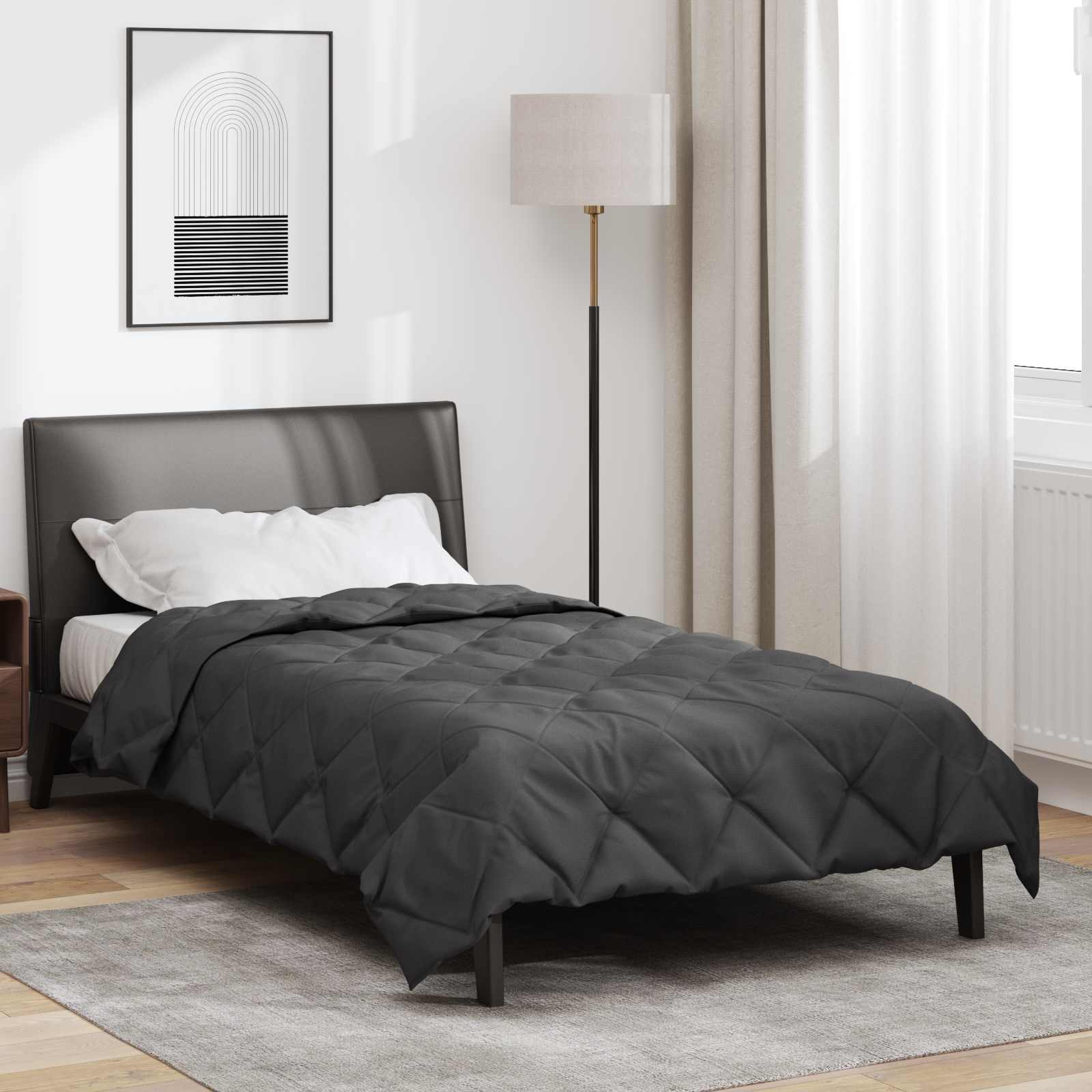 Kołdra na cały rok Antracyt 155 x 220 cm Mikrofibra vidaXL