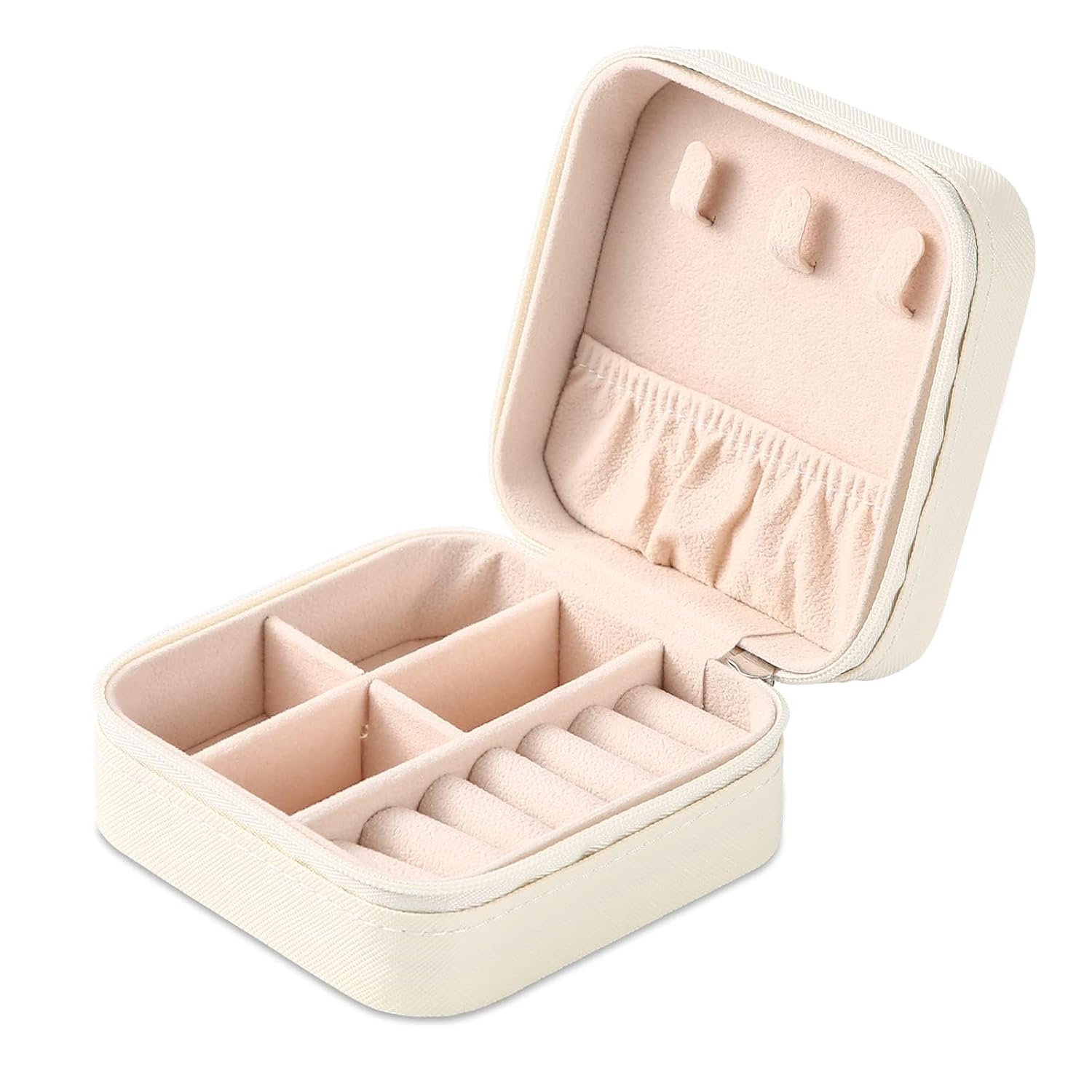 Mini organizer – biały pojemnik do przechowywania – szkatułka na biżuterię – pudełko – małe – 10x10x5 cm