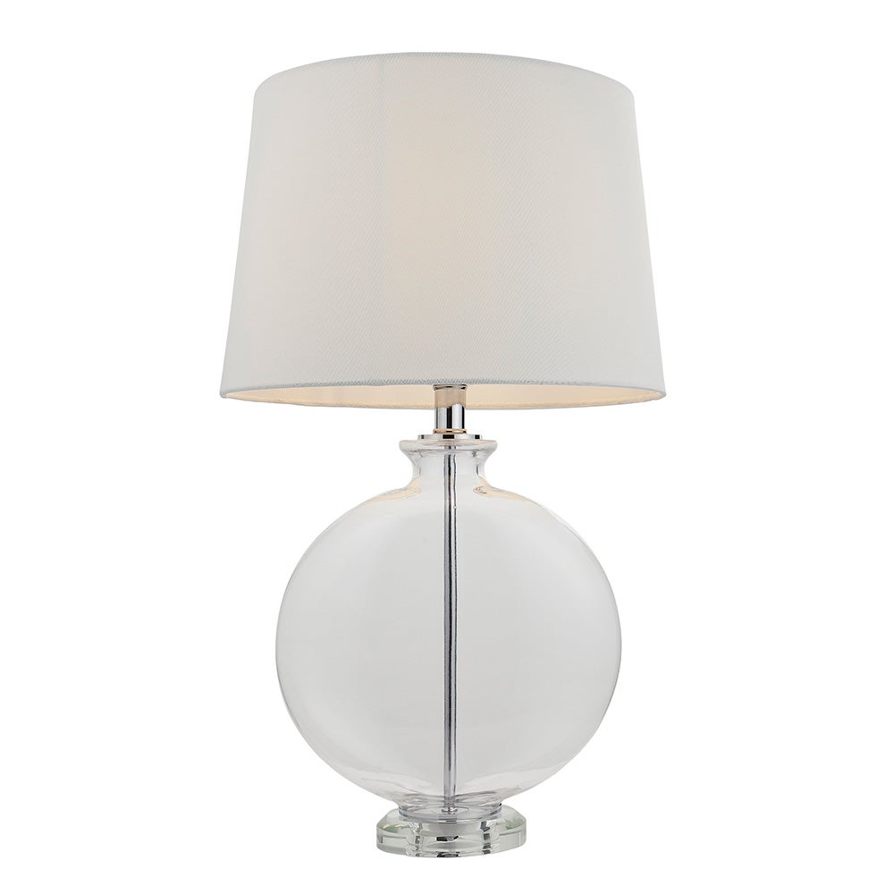 Lampa stołowa ozdobna z białym abażurem przezroczysta szklana kula 1xE27 60W GIDEON Endon