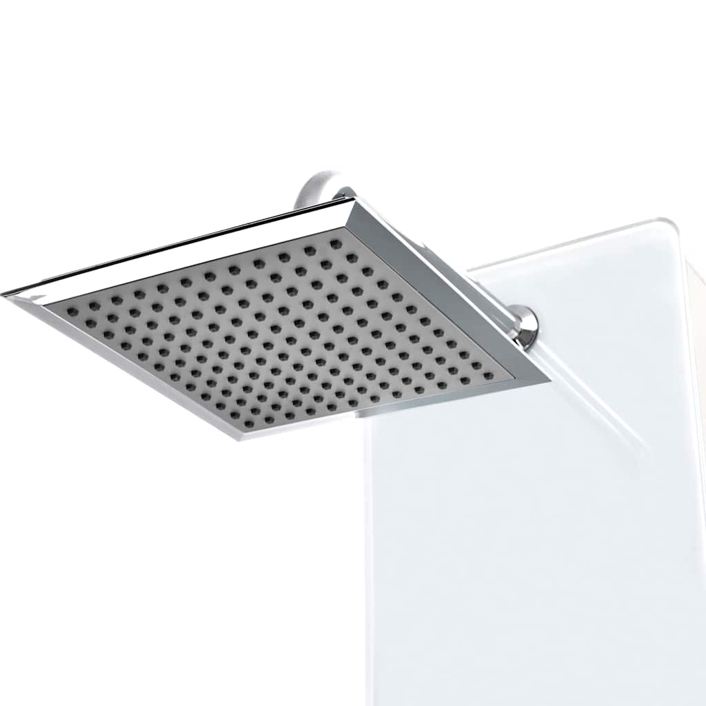 Panel Prysznicowy Hydromasażowy z Deszczownicą Szklany Biały