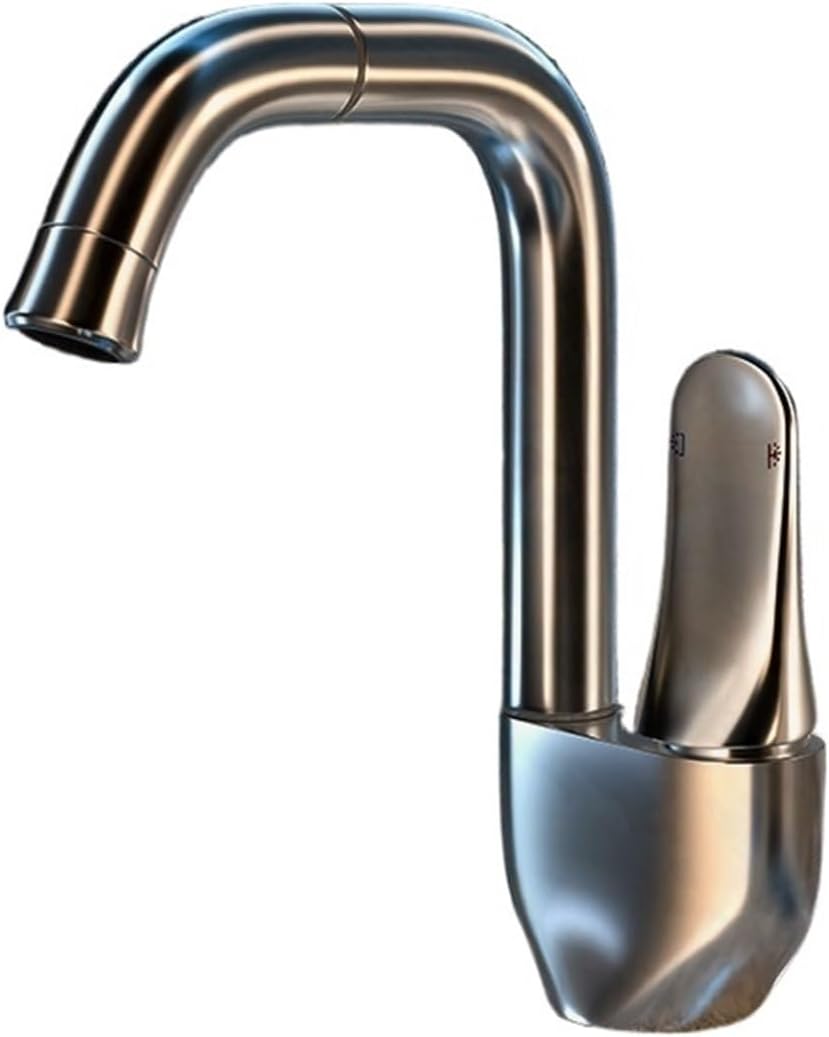 Mosiężny kran łazienkowy, kran do wody ciepłej i zimnej, srebrny