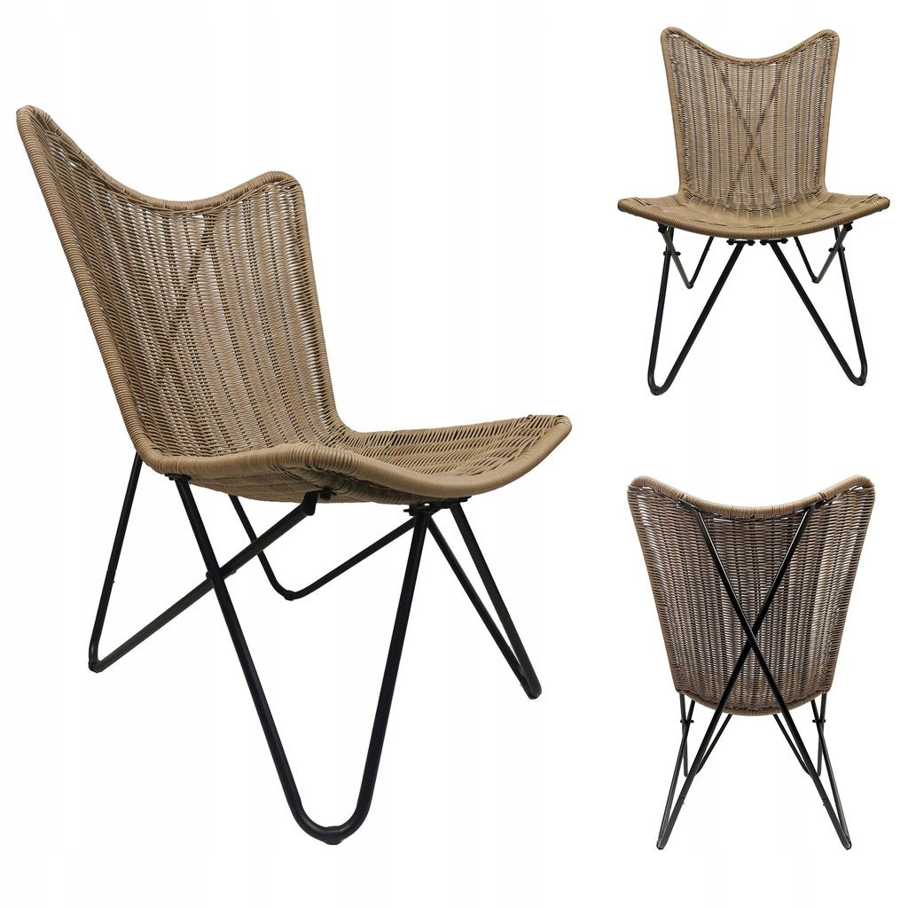 Fotel ogrodowy mocny leżak boho rattan Rimini