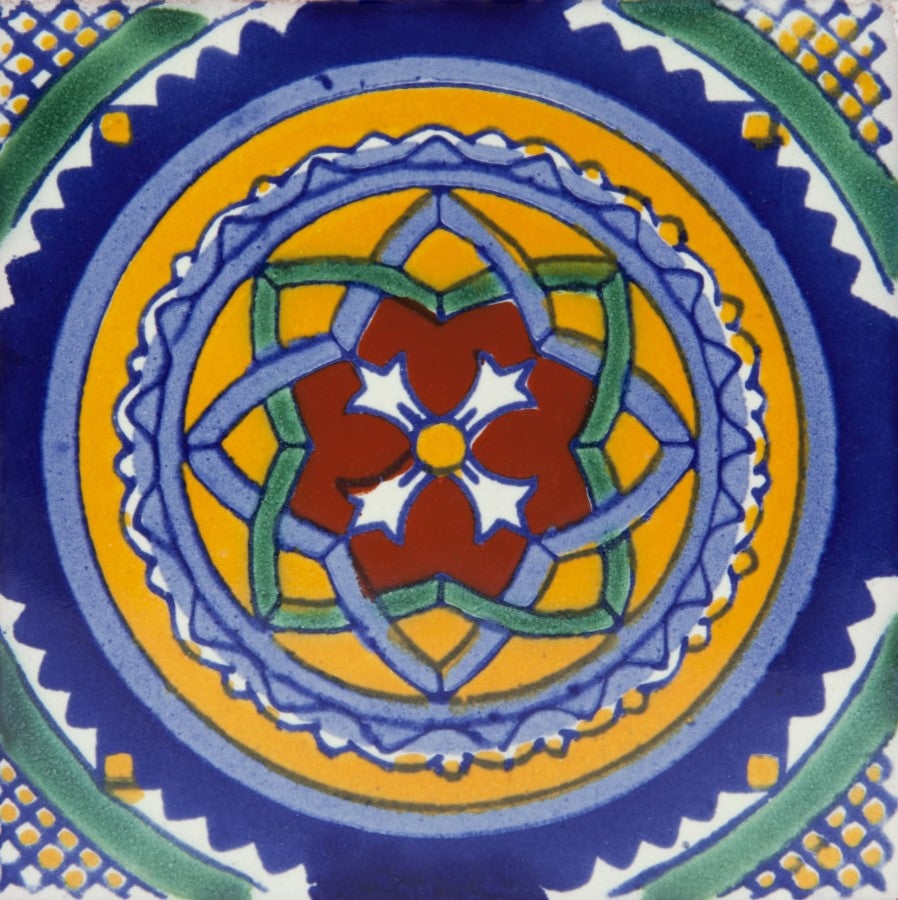 Meksykańskie płytki ceramiczne Ruben – 30 unikalnych dekoracyjnych płytek ściennych z motywami 10,5x10,5 cm do łazienki, prysznica, kuchni