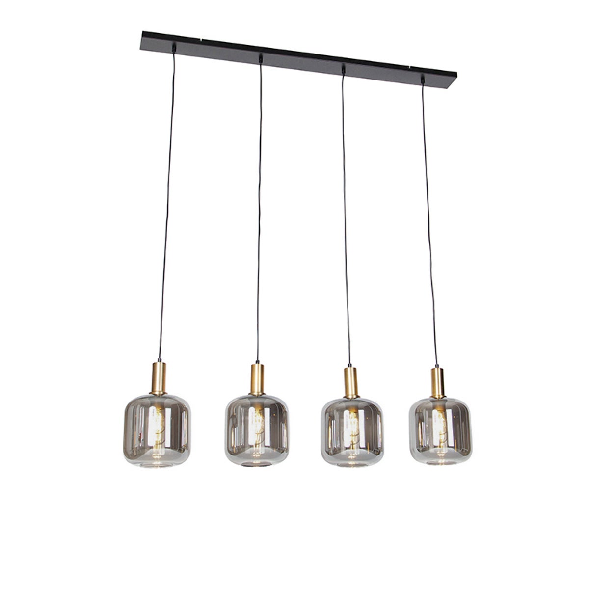 Qazqa artdeco lampa wisząca z kloszem (4 punkty) do stołu jadalnego - Zuzanna - szary, max. 40w, e27, z 4 punktami świetlnymi