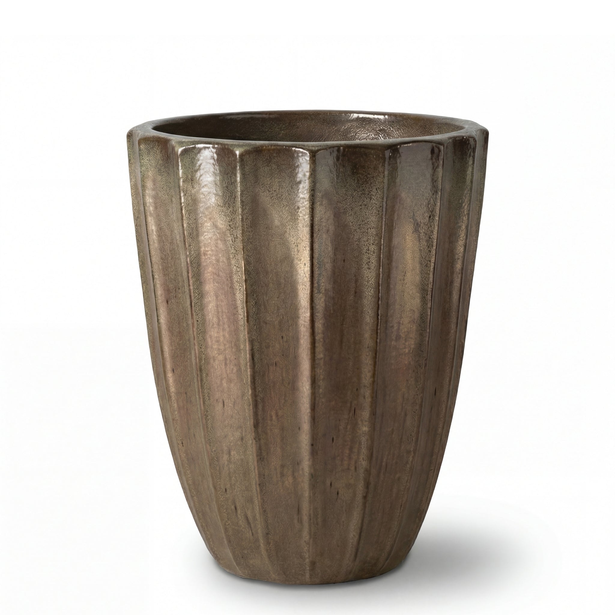 Donica ceramiczna Provencelia HUGO Beżowy, sred.36 x H50 cm, mrozoodporna, rękodzieło, szkliwiona