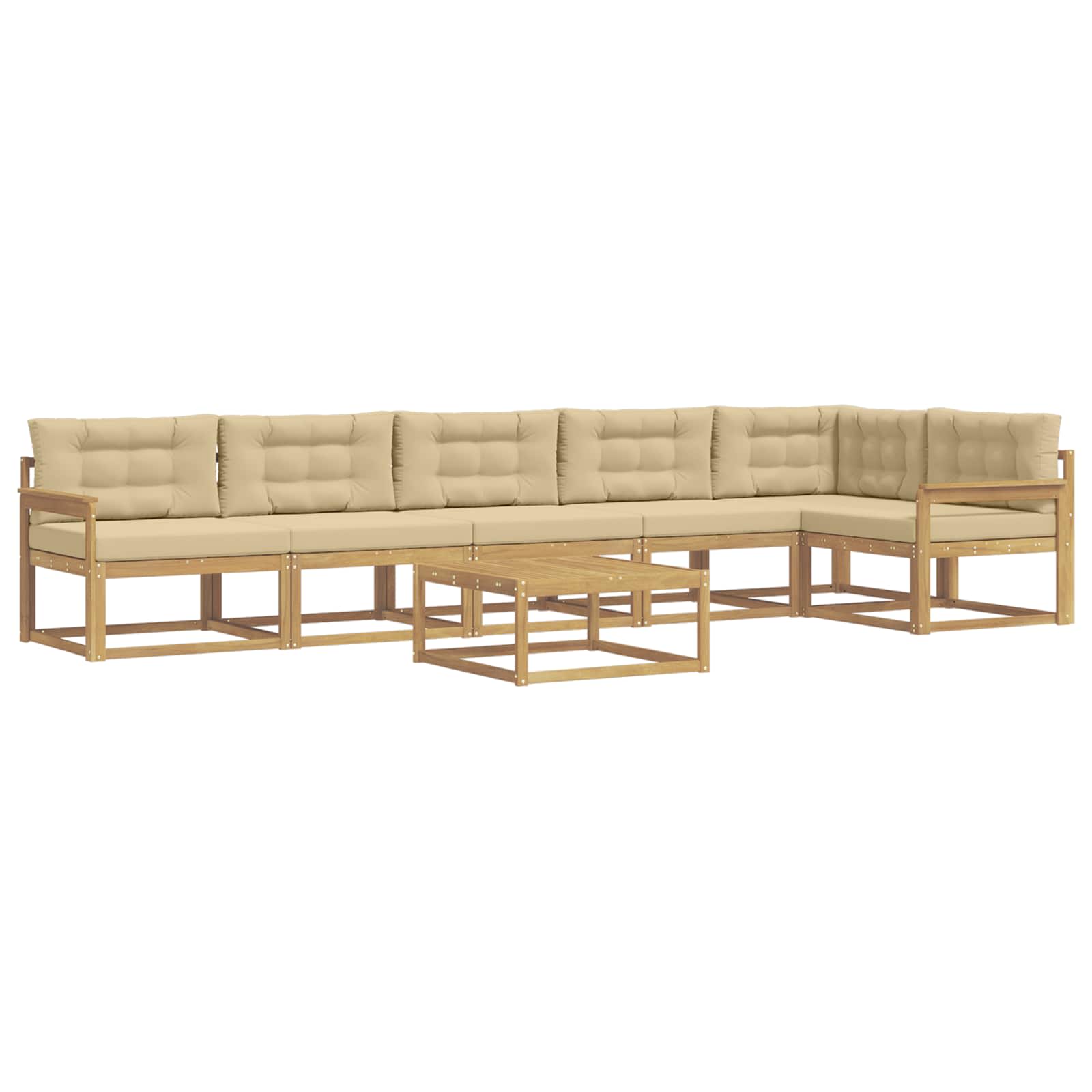 Zestaw sof na zewnątrz 7 pcs Biały i Beżowy 79 x 79 x 37 cm