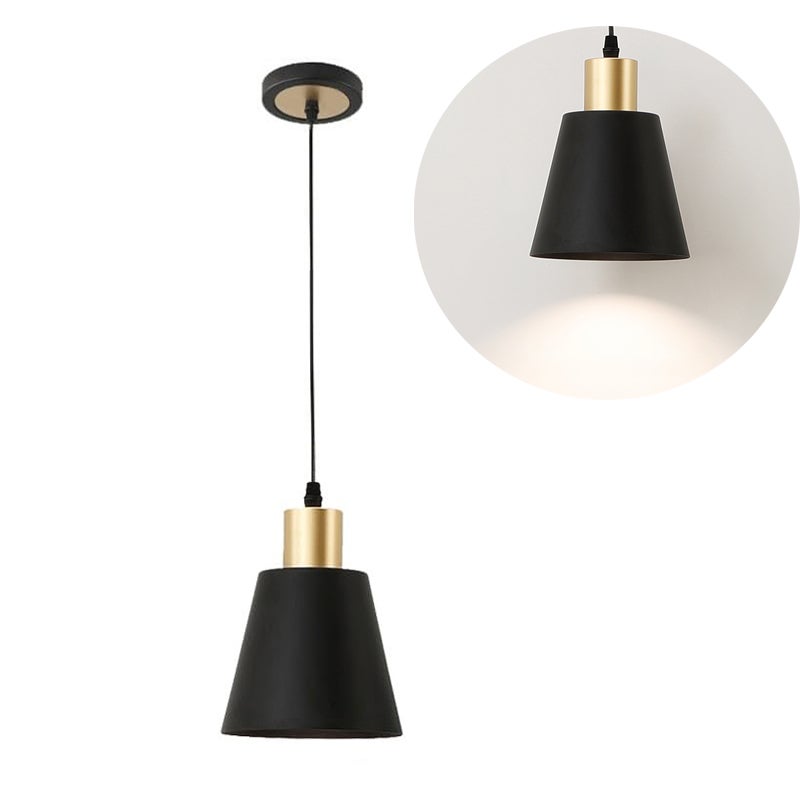 1 matowa czarna mini lampa wisząca, lampa wisząca w kształcie stożka do wyspy kuchennej, nowoczesna lampa sufitowa do kuchni, jadalni, baru