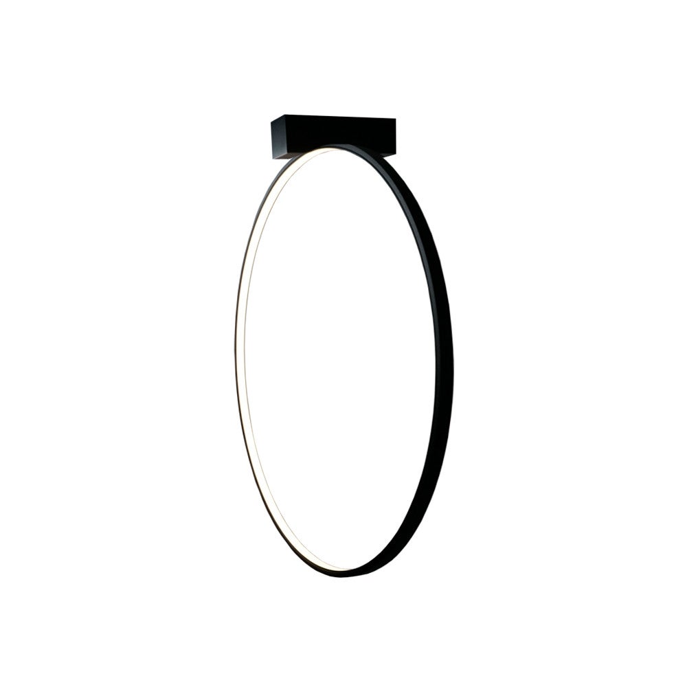 Kinkiet ścienny czarny ring Ø57cm ciepła barwa AGARO LED 17.8W Shilo