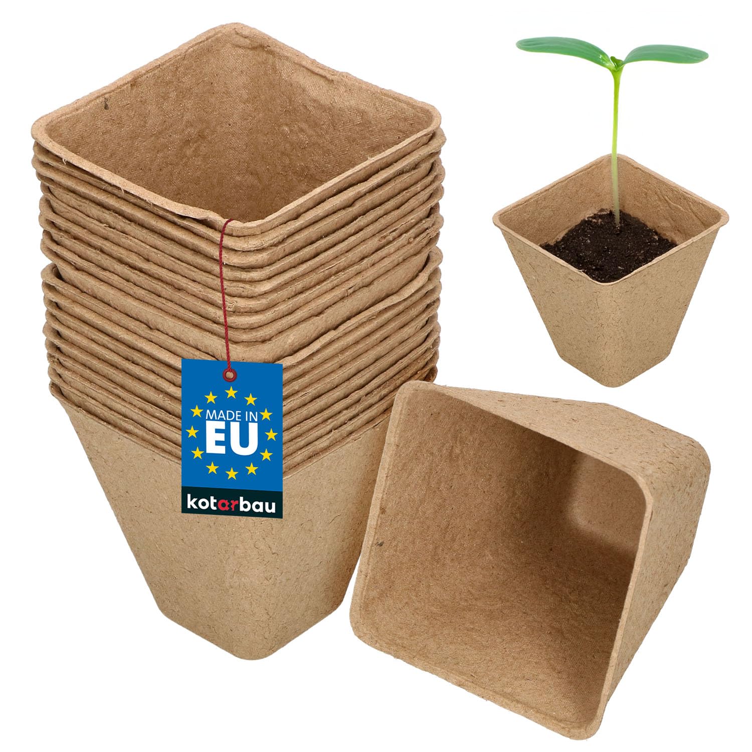 Zestaw 18x doniczki torfowe do rozsady wysiewu sadzonki biodegradowalne 8cm - KOTARBAU