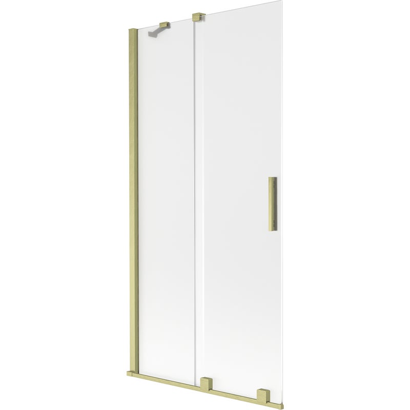 Mexen Velar parawan nawannowy 2-skrzydłowy rozsuwany 95 x 150 cm, szron, złoty szczotkowany - 896-095-000-31-55