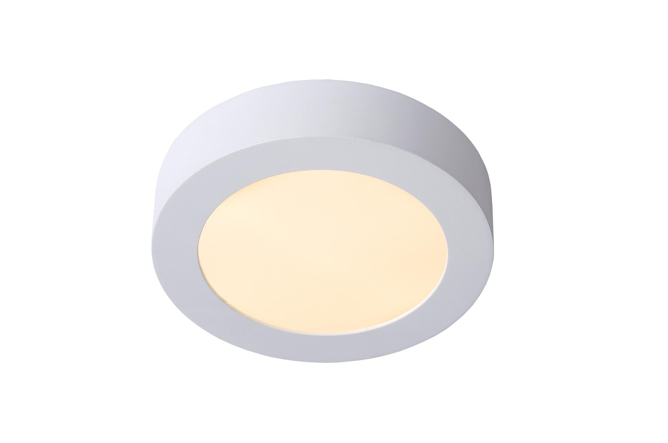 Plafon okrągły BRICE LED 11W Ciepła biel 827lm biały wym:3,9x18x18cm IP44 Lucide