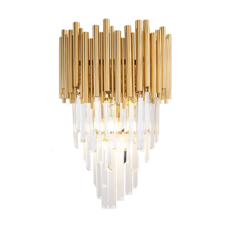 Kinkiet ścienny glamour złote tuby z kryształkami VOGUE 4xG9 40W W0227 Maxlight
