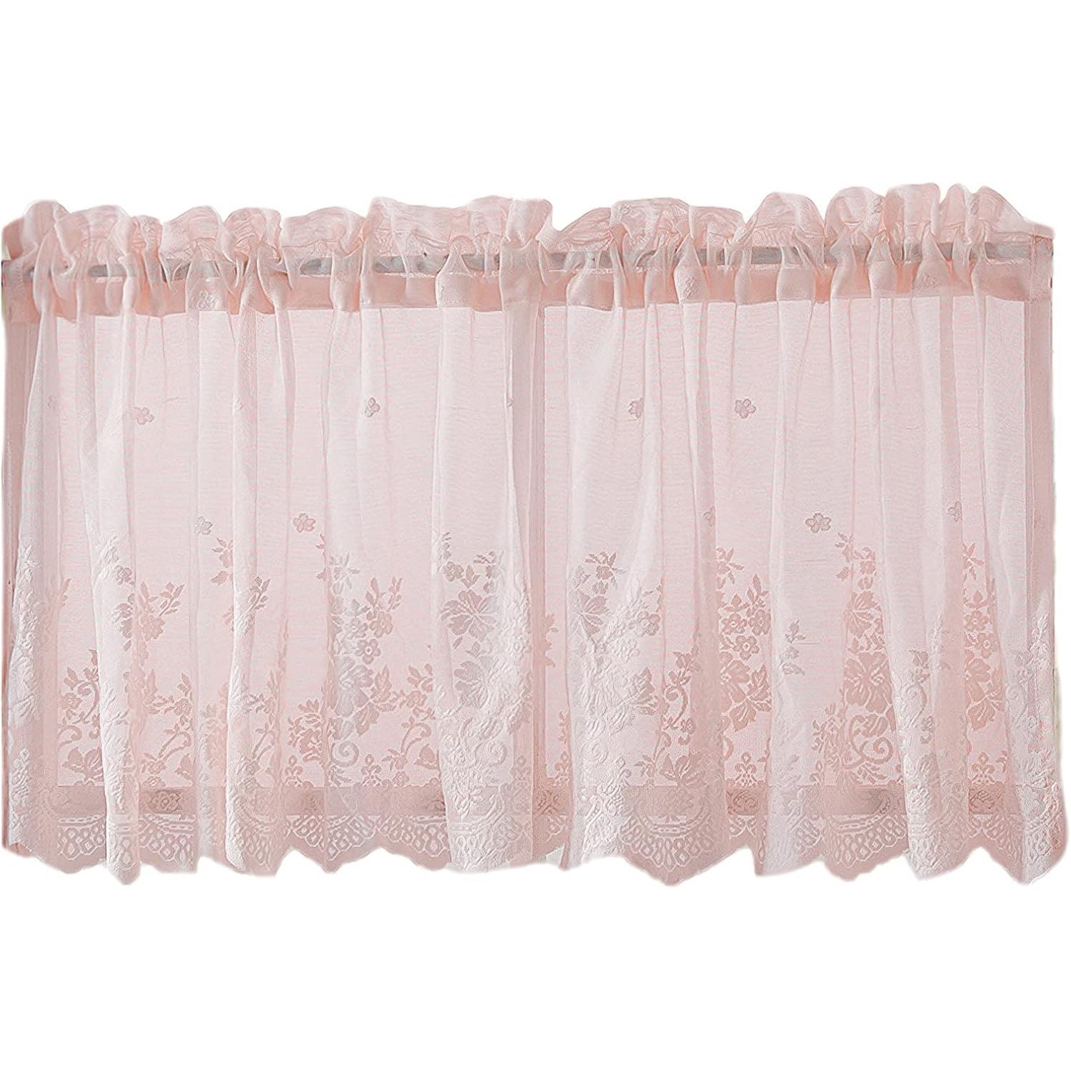 1 sztuka woalu, przezroczysta zasłona żakardowa, zasłona bistro w stylu wiejskim, karnisz nie jest dołączony (szer. 74 cm x wys. 90 cm)