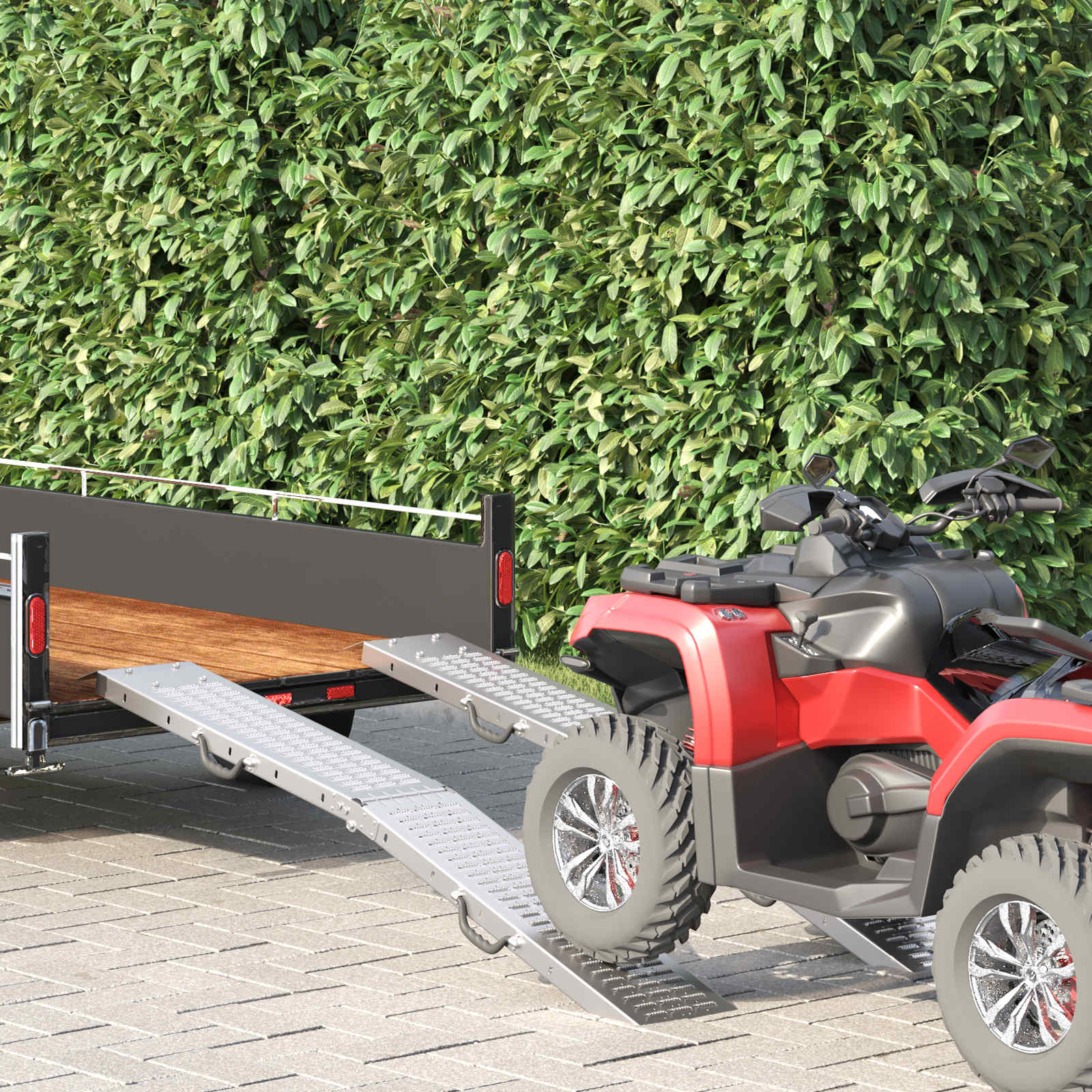 Składana rampa 200kg na rampę 2 pcs Srebrny 166 x 23 x 4,5 cm vidaXL