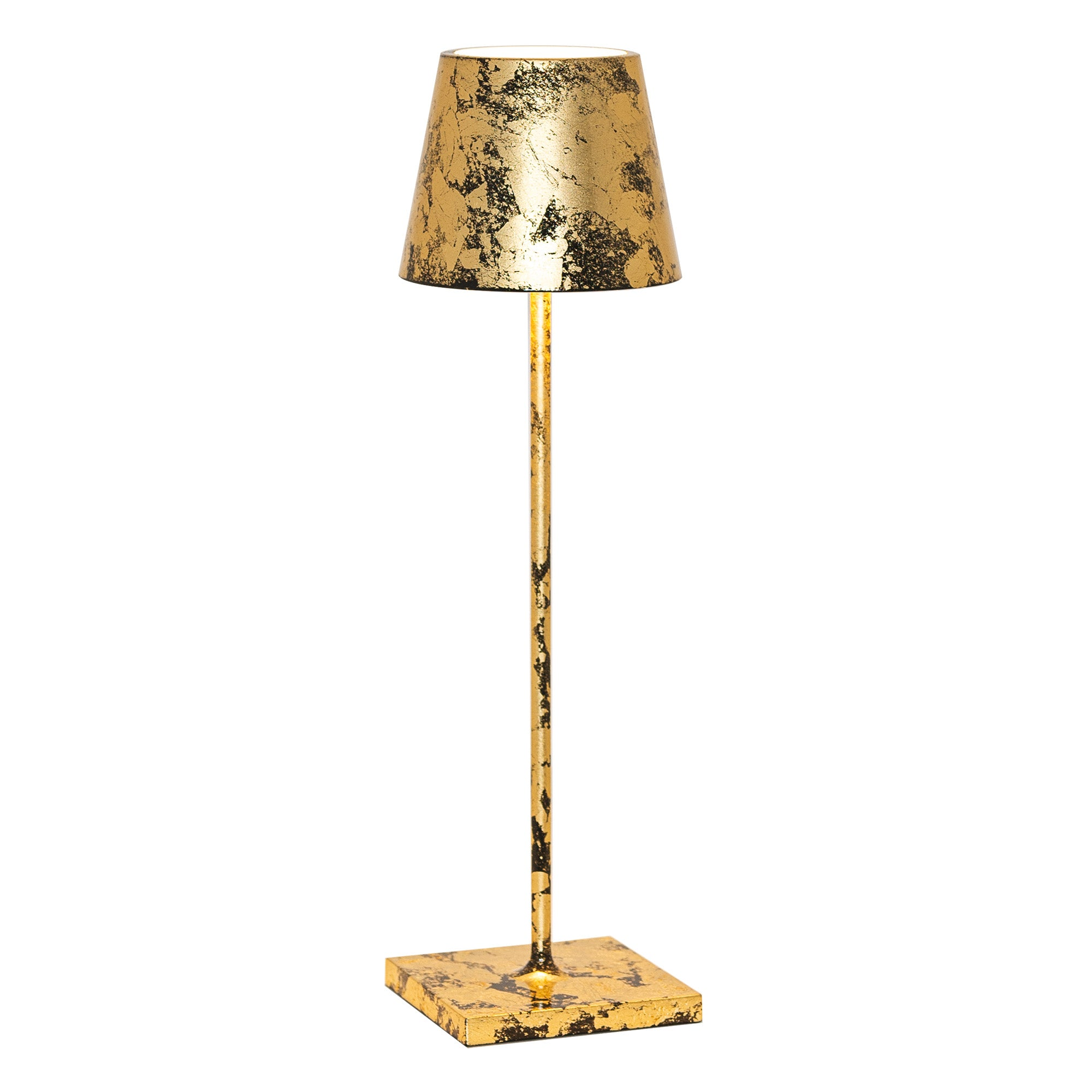 Lampa stołowa LED Poldina Pro Black Crackle Gold Leaf, ładowalna i ściemnialna, z czasem pracy na baterii do 12 godzin