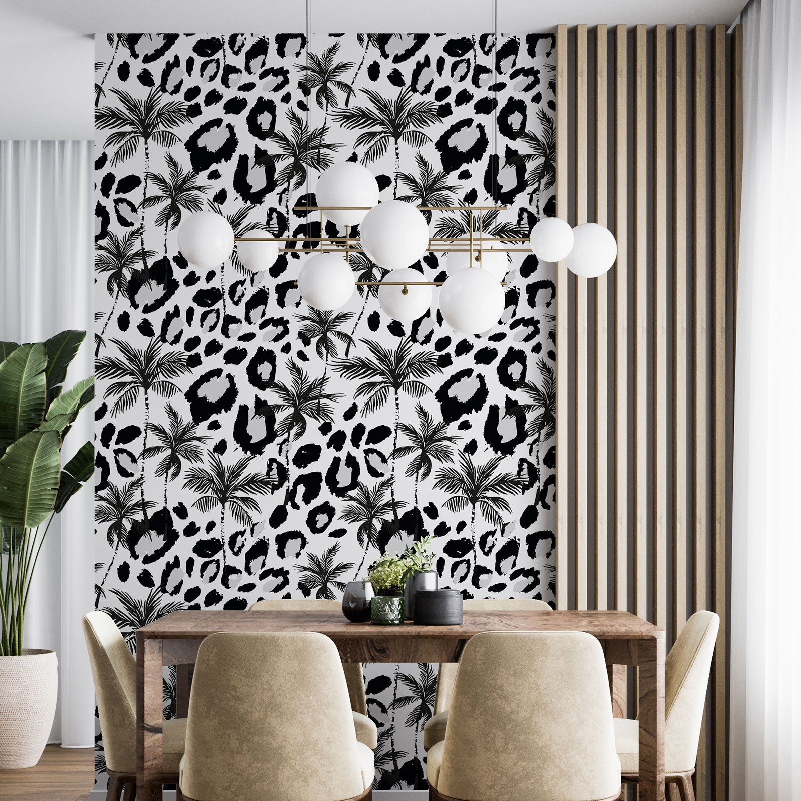 Dekoracyjna tapeta flizelinowa - Wzór botaniczny - Papier Premium 185 g, zmywalny, 7 brytów 60x260 cm - Powierzchnia: szer. 420 x wys. 260 cm
