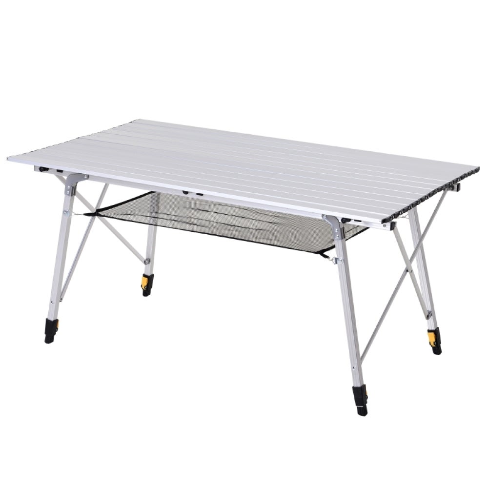 Stół turystyczny składany aluminium 120x69 cm regulacja wysokości lekki z torbą idealny na camping piknik ogród na zewnątrz