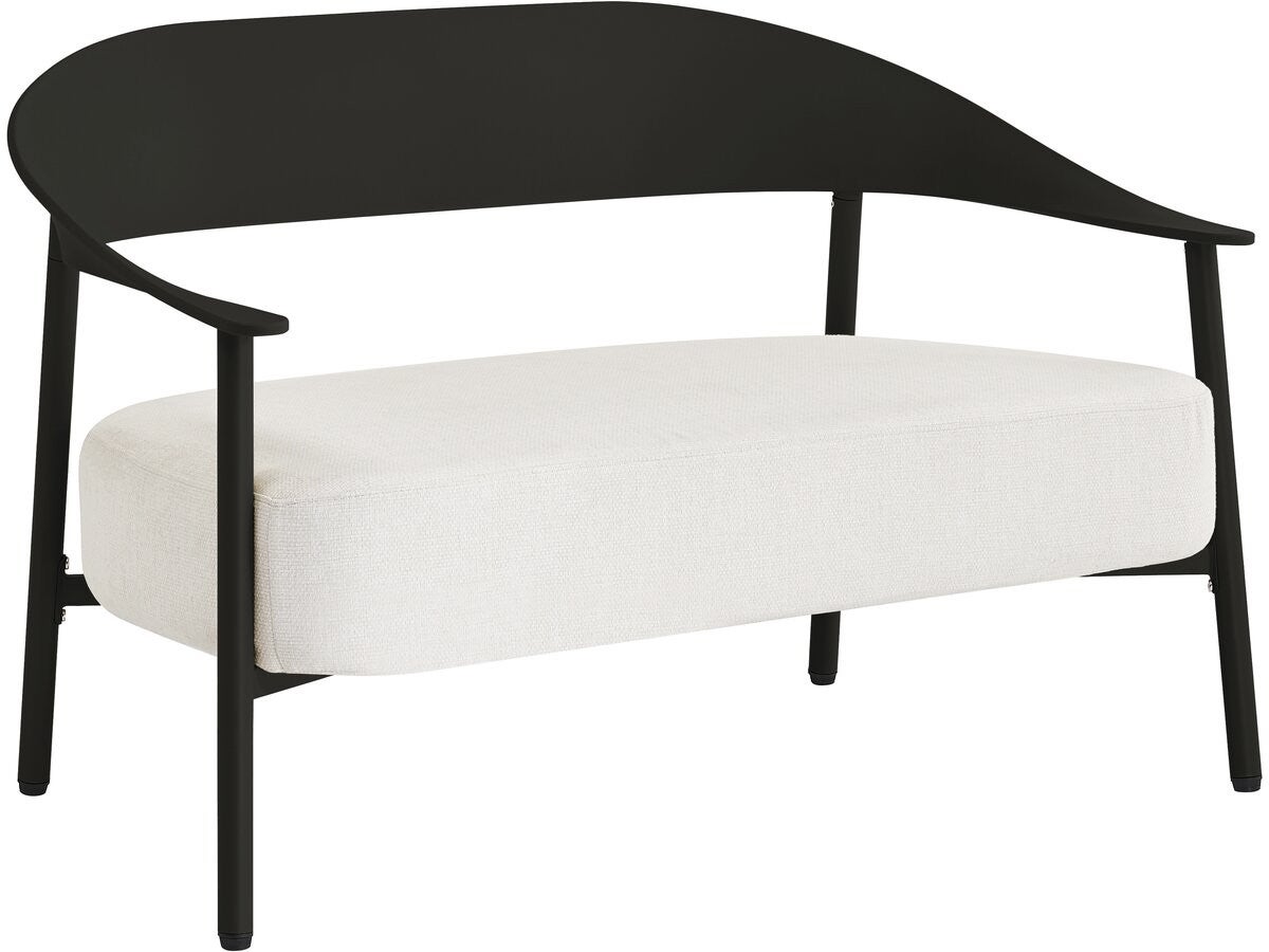 Plastikowo-metalowa sofa ogrodowa "Céora" – 2-osobowa – czarna