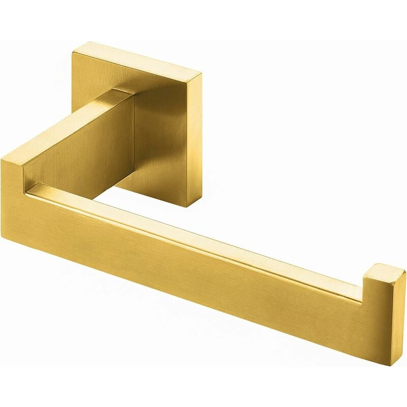 Uchwyt na papier toaletowy z szczotkowanego mosiądzu, stal nierdzewna, uchwyt na rolkę papieru toaletowego do łazienki i kuchni (kwadratowy)