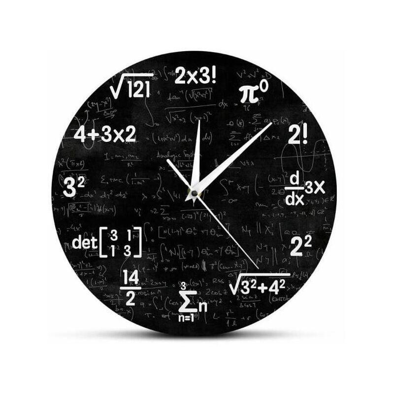 Zegar, Matematyczny zegar ścienny Matematyka Zegar Prezent na ukończenie szkoły dla dzieci Formuła Matematyka Symbole Zegar Dekoracja pokoju