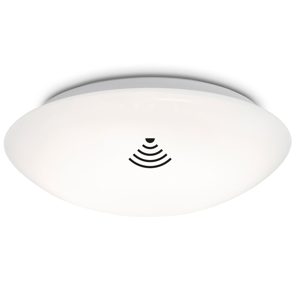 Lampa sufitowa LED z czujnikiem ruchu - IP44 - czujnik mikrofalowy + światło dzienne - śr. 278 mm - biała - 4000 K - 15 W - Briloner