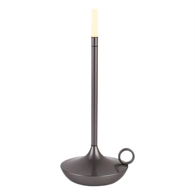 Lampa Stołowa Dotykowa Bezprzewodowa Zasilana Baterią Styl Świecy 2000mAh, 3 Poziomy Jasności, Ściemnianie Dotykowe, Sypialnia Biurko Camping, Srebrna