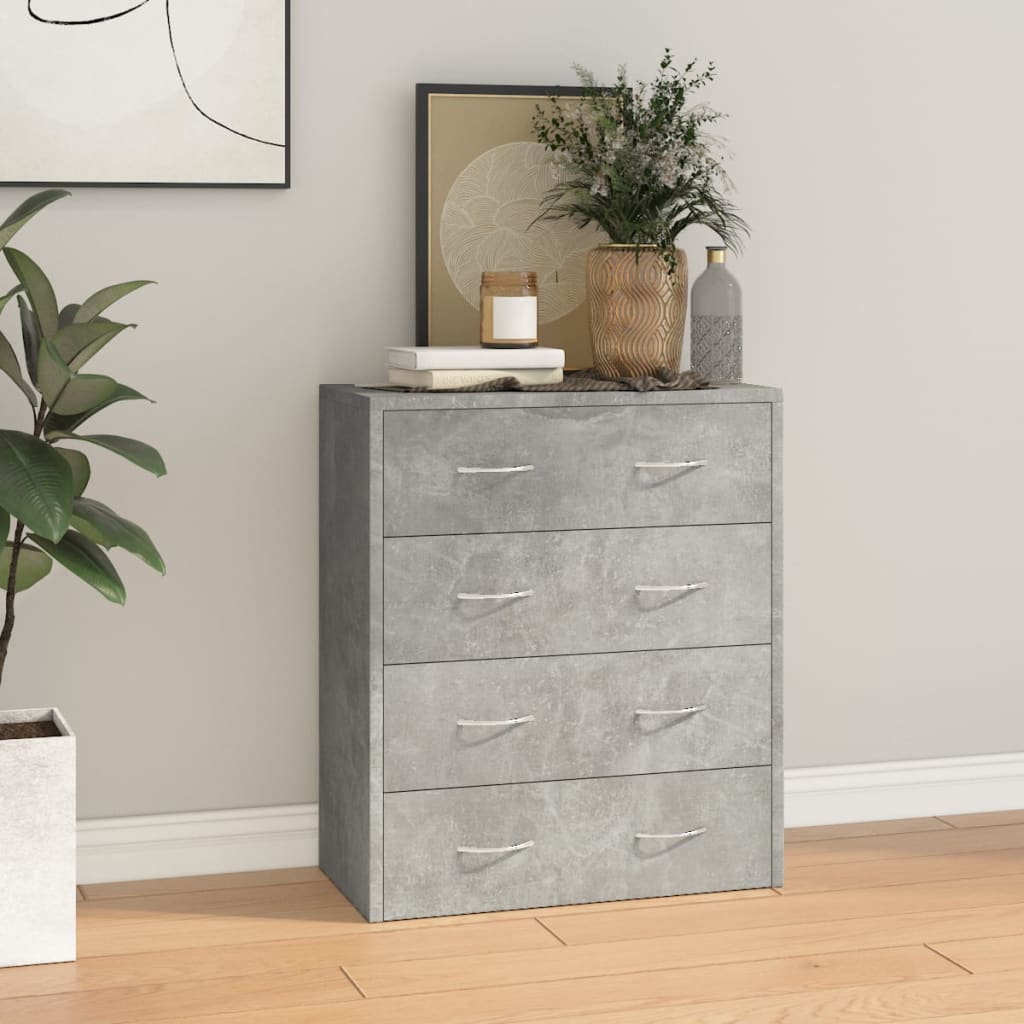 vidaXL Komoda z 4 szufladami, 60 x 30,5 x 71 cm, szarość betonu