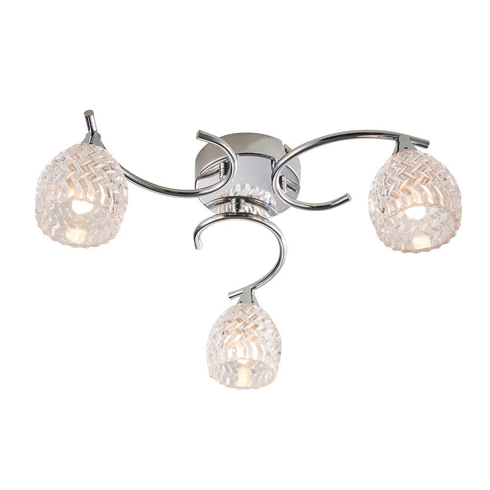 Lampa sufitowa ozdobna chromowana dekoracyjne klosze 3xG9 33W BOYER Endon