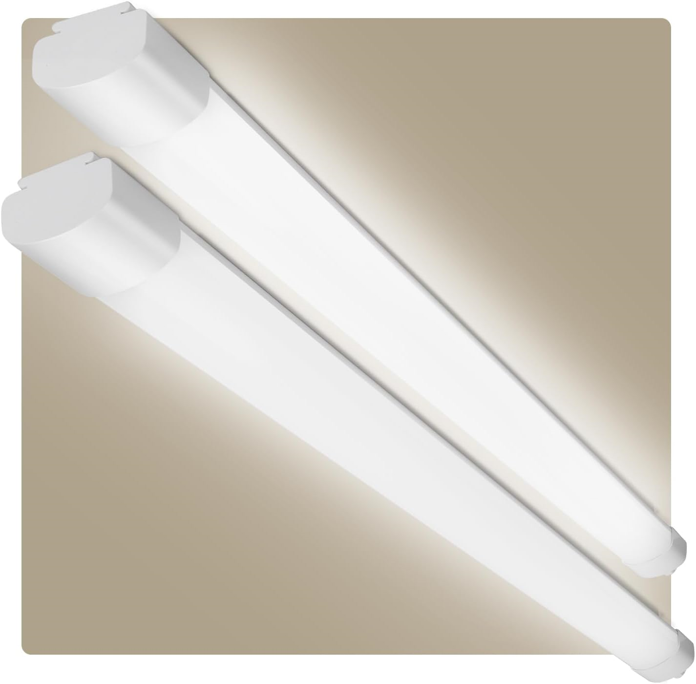 LOVHAUS Zestaw 2 Sufitowych Lamp LED do Łazienki 60CM, 2200LM, Podłączane Oświetlenie Rurowe LED Biały Neutralny IP65 do Warsztatu, Magazynu, Garażu