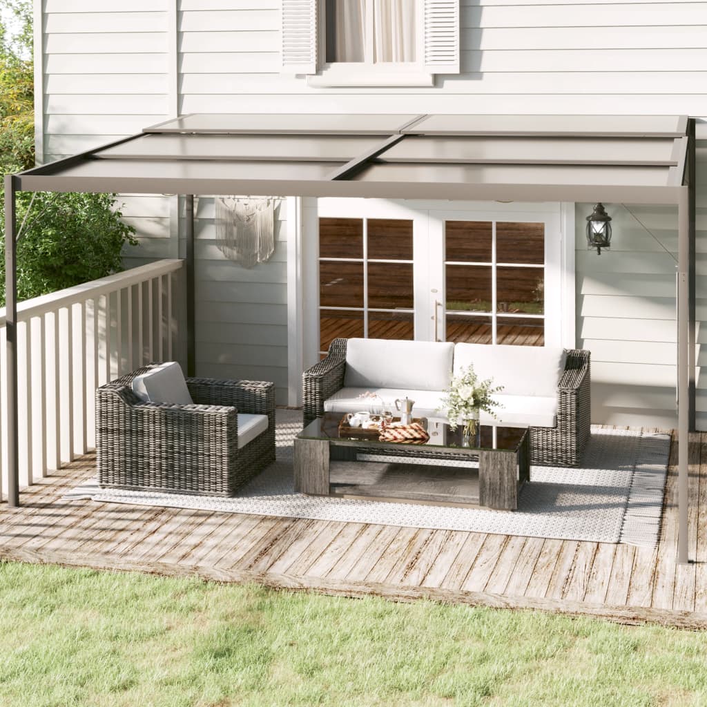 Altana ogrodowa, antracytowa, 4x3x2,5 m, aluminium i stal vidaXL