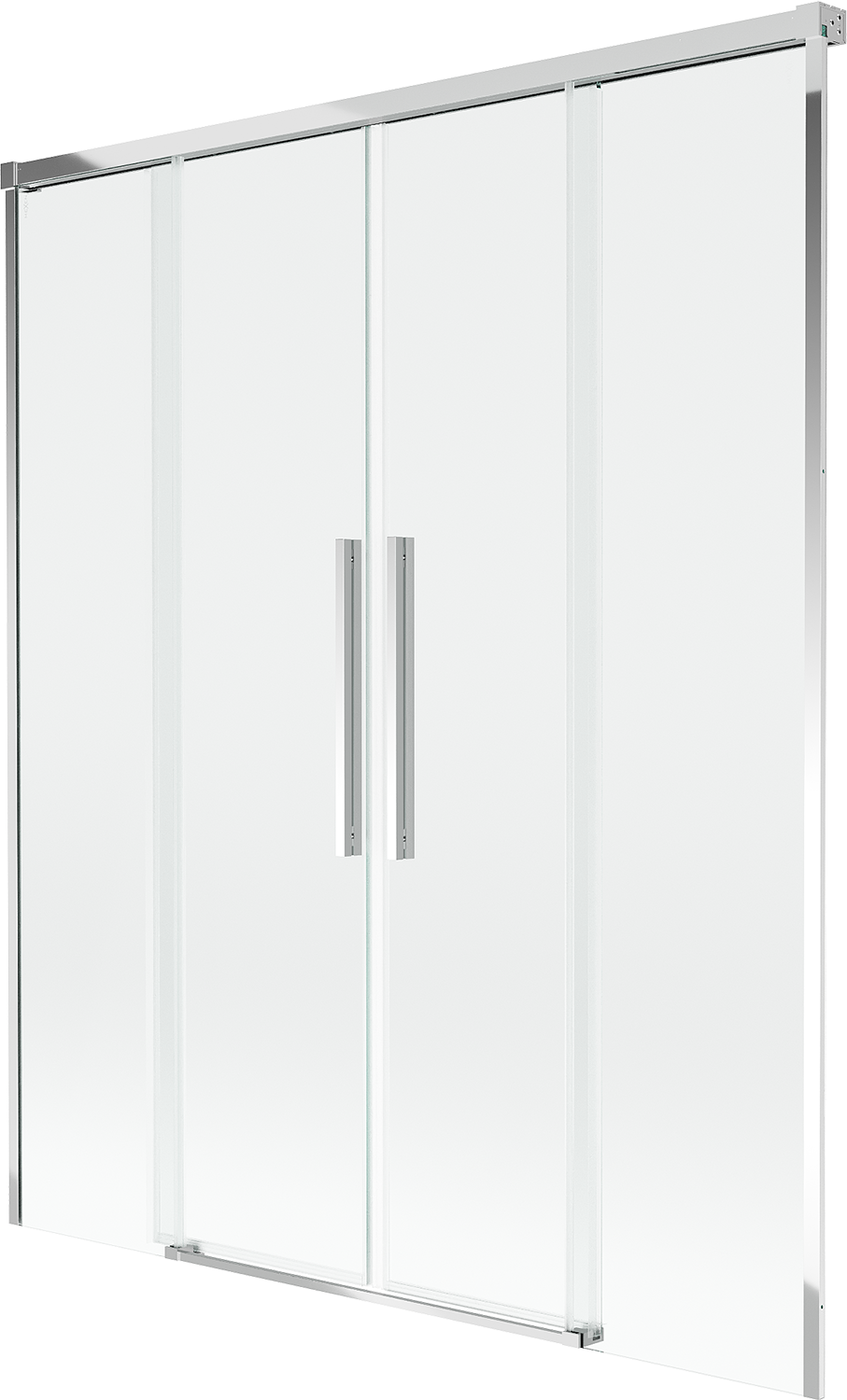 Mexen Rox parawan nawannowy 2-skrzydłowy rozsuwany 160 x 150 cm, transparent, chrom - 8C9-160-002-01-00