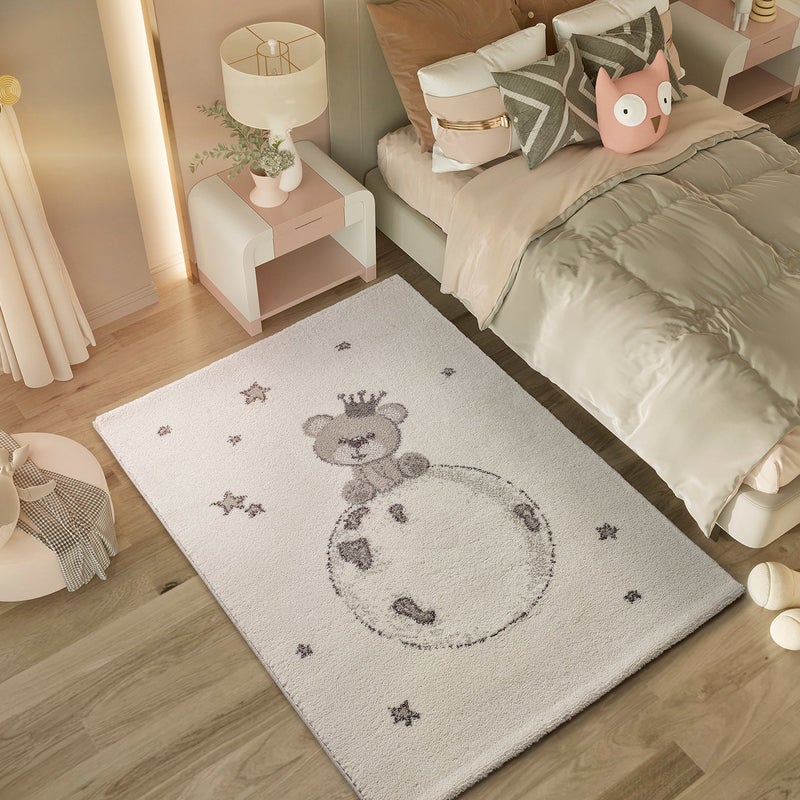 Prostokątny biały dywan do wnętrz 115 x 170 cm CRANBERRY Kids - ATTICGO