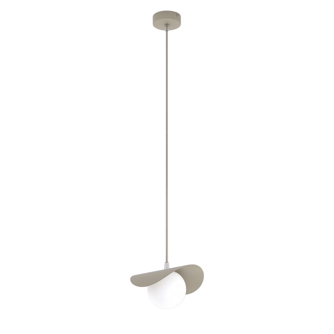 Lampa wisząca mały falisty klosz z kulą RITUAL beżowo-biały 1xG9x8W metal wym:140x20x20cm IP20 Emibig