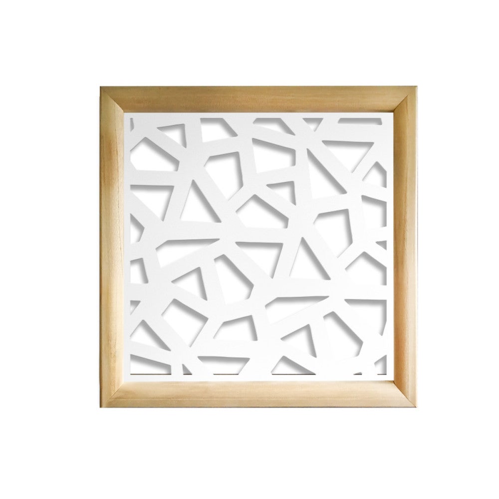 SEGMENTY - Moduły dekoracyjne kwadratowe z drewna i PCV - rozmiar 98x98 cm - grubość 64 mm - kolor wewnętrzny BIAŁY
